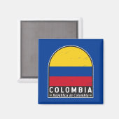 Colombiaanse vlag embleem van distressed  magneet (Voorkant / Achterkant)