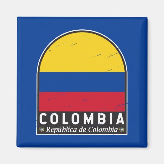 Colombiaanse vlag embleem van distressed magneet (Voorkant)