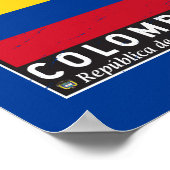 Colombiaanse vlag embleem van distressed poster (Hoek)