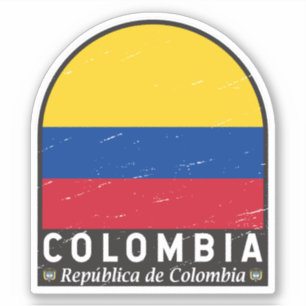 Colombiaanse vlag embleem van distressed  sticker