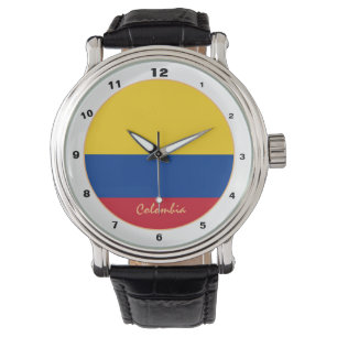 Colombiaanse vlag en Colombia trendy mode /design Horloge