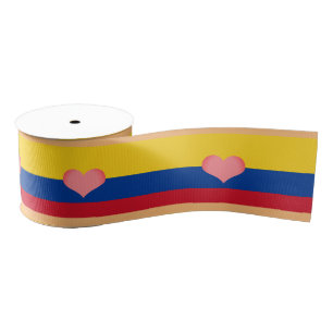 Colombiaanse vlag en hartliefde Colombia vakantie/ Grosgrain Lint