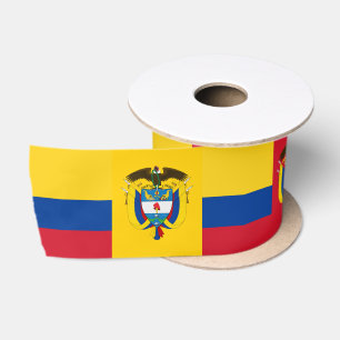Colombiaanse vlag lint, embleem, hart, Colombia Lint