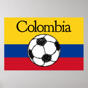 Colombiaanse vlag met Football Poster
