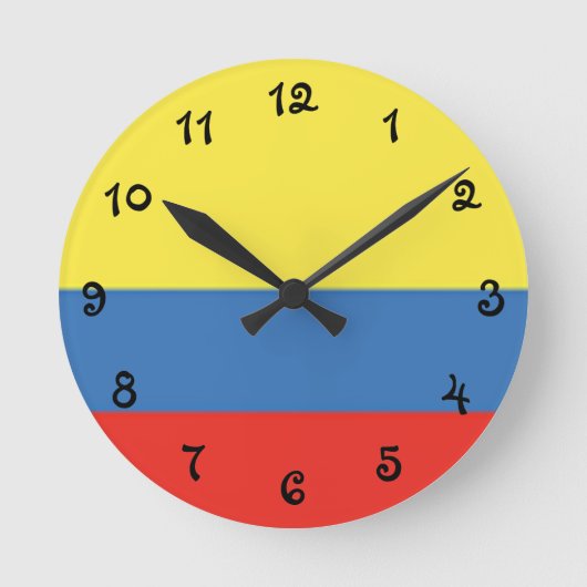 Colombiaanse vlag ronde klok (Voorkant)