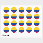 Colombiaanse vlag ronde sticker (Vel)