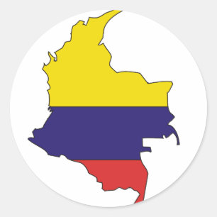 Colombiaanse vlag ronde sticker