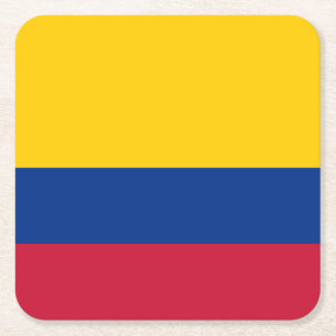 Colombiaanse vlag vierkante kartonnen onderzetter