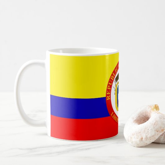 Colombiaanse vlaggen van de wapenstilstand Mok (Met donut)