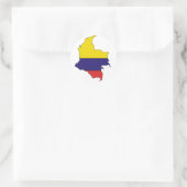 Colombiaanse vlagkaart ronde sticker (Tas)