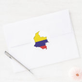 Colombiaanse vlagkaart ronde sticker (Envelop)