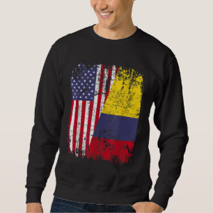COLOMBIAN ROOTS Half-American Flag COLOMBIA Trui