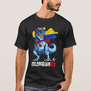 Colombianrex Trots op Colombiaanse Vlag Pret Dinos T-shirt