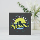 Colombie Medellin Cityscape Carte de voeux plate (Debout devant)