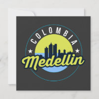 Colombie Medellin Cityscape Carte de voeux plate