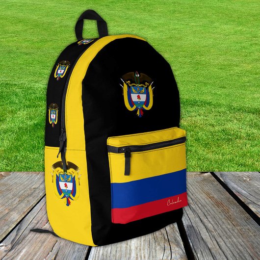 Colombie, sac à dos noir, drapeau colombien patrio