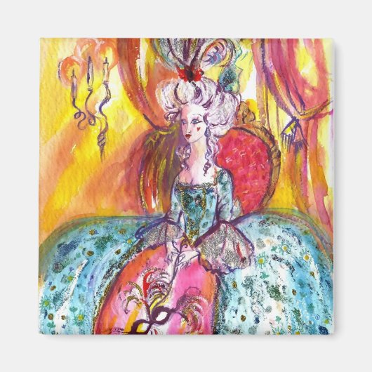 COLOMBINA/VENETIAN MASKERADE MASKERS MAGNEET (Voorkant)