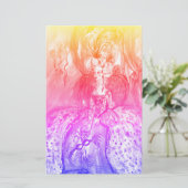 COLOMBINA/Venetian Masquerade maskers Roze Blauw Briefpapier (Staand voorkant)