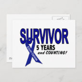 Colon Cancer 5 jaar overleving Briefkaart (Voorkant / Achterkant)