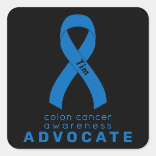 Colon Cancer Advocate Sticker Carré noir