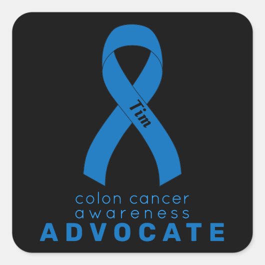 Colon Cancer Advocate Sticker Carré noir (Devant)