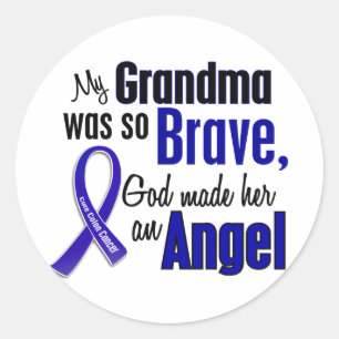 Colon Cancer ANGEL 1 Grandma Ronde Sticker