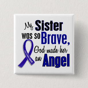 Colon Cancer ANGEL 1 zister Vierkante Button 5,1 Cm