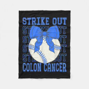 Colon Cancer Awareness Blue Coquette Baseball Fleece Deken