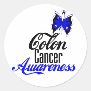 Colon Cancer Awareness Butterfly Ronde Sticker
