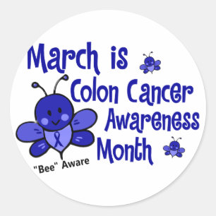 Colon Cancer Awareness Maand Bee 1.3 Ronde Sticker
