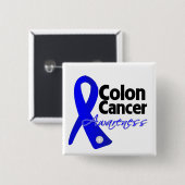 Colon Cancer Awareness Rib Vierkante Button 5,1 Cm (Voorkant /achterkant)