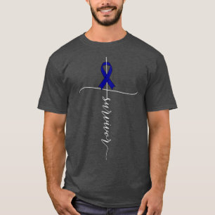 Colon Cancer Awareness Survivor Blue Ribbon Gift3 T-shirt