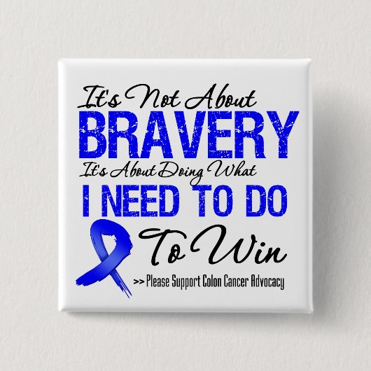 Colon Cancer Battle Vierkante Button 5,1 Cm (Voorkant)