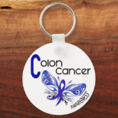 Colon Cancer BUTTERFLY 3 Sleutelhanger (Voorkant)