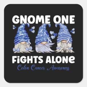Colon Cancer Colorectal Cancer Dark Blue Ribbon Vierkante Sticker