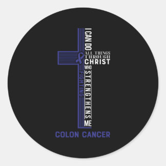 Colon Cancer Fight Cancer Ribbon Ronde Sticker