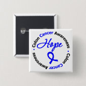 Colon Cancer Hope Vierkante Button 5,1 Cm (Voorkant /achterkant)