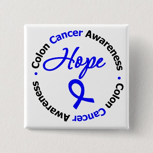 Colon Cancer Hope Vierkante Button 5,1 Cm (Voorkant)