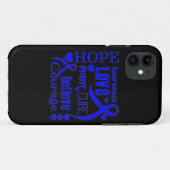 Colon Cancer Hope Words Collage Case-Mate iPhone Case (Achterkant (horizontaal))
