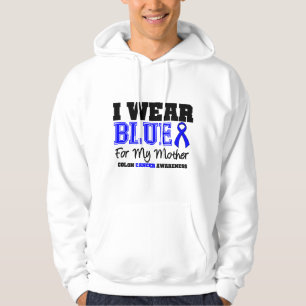Colon Cancer I Draag Blue Ribbon voor mijn moeder Hoodie
