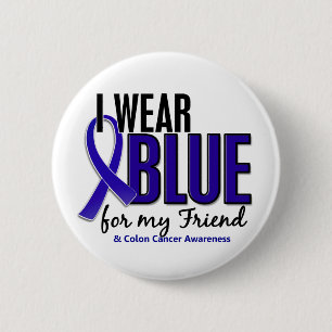 Colon Cancer I Draag Blue voor mijn vriend 10 Ronde Button 5,7 Cm