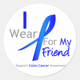 Colon Cancer I Draag Blue voor mijn vriend Ronde Sticker