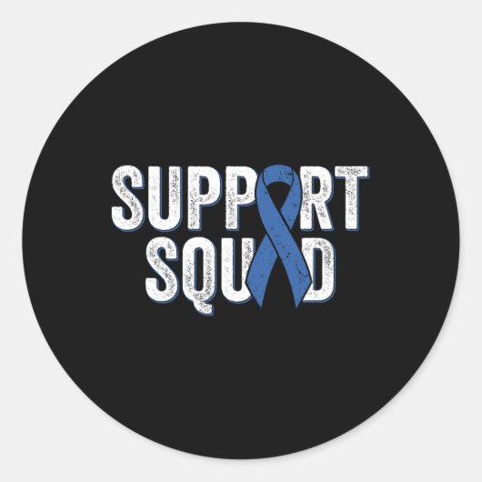 Colon Cancer Support Squad Ronde Sticker (Voorkant)