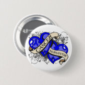 Colon Cancer Survivor Dual Hearts Ronde Button 5,7 Cm (Voorkant /achterkant)