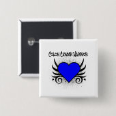 Colon Cancer Warrior Heart Vierkante Button 5,1 Cm (Voorkant /achterkant)