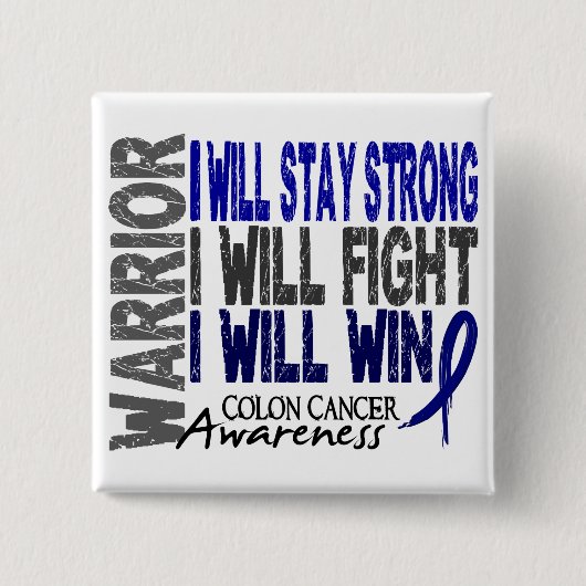 Colon Cancer Warrior Vierkante Button 5,1 Cm (Voorkant)