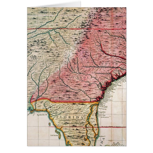 COLONIAL AMERIKA MAP, 1733 (Voorkant)