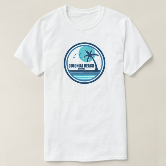 Colonial Beach Virginia Palm Tree Birds T-shirt (Design voorkant)