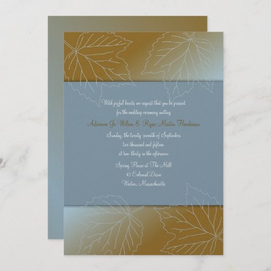 Colonial Breeze Aangepaste herfst bruiloft uitnodi Kaart (Voorkant / Achterkant)