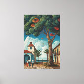 Colonial Plaza met zeezicht Canvas Afdruk (Voorkant)